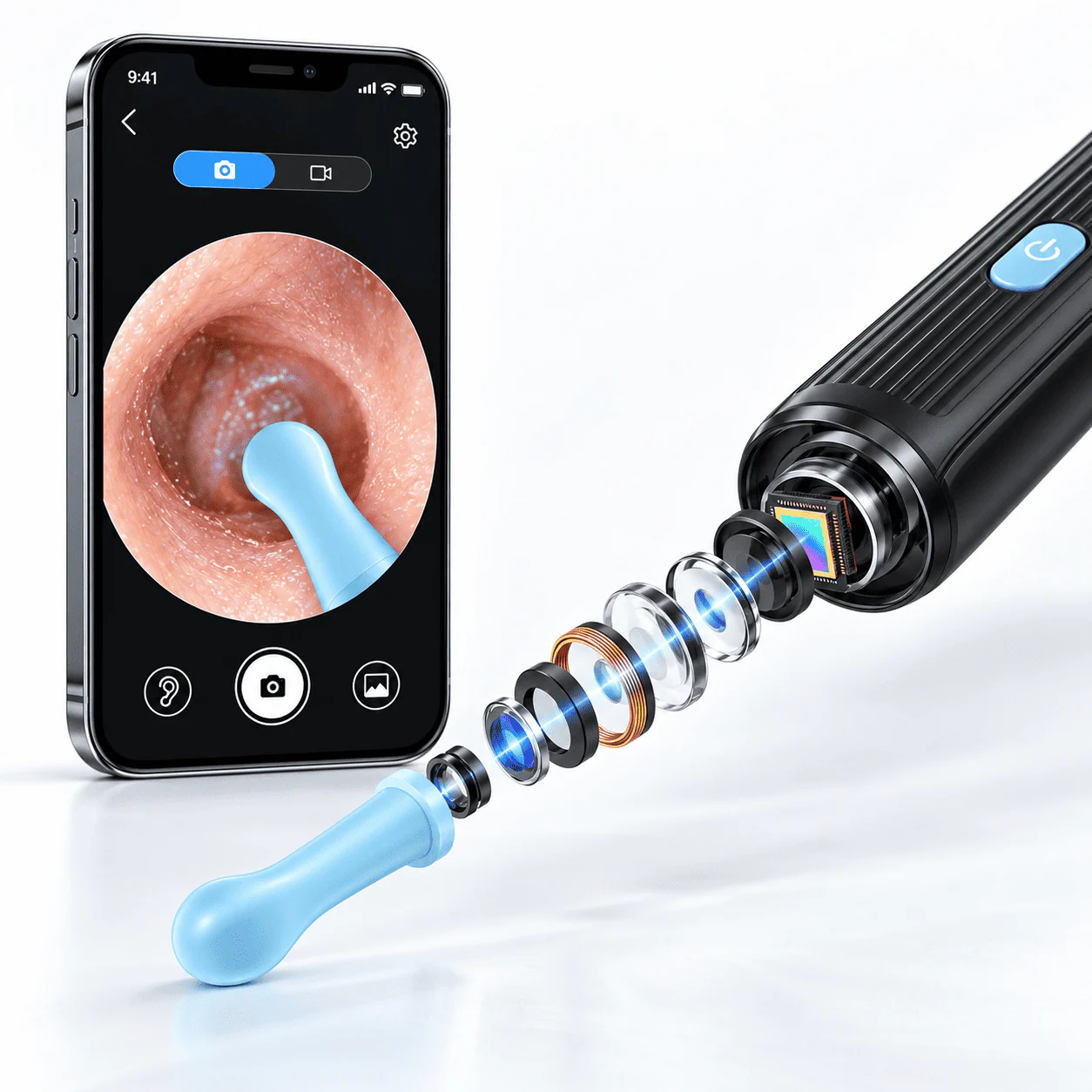 Wireless Visual Ear Cleaner with Camera & Silicone Tips