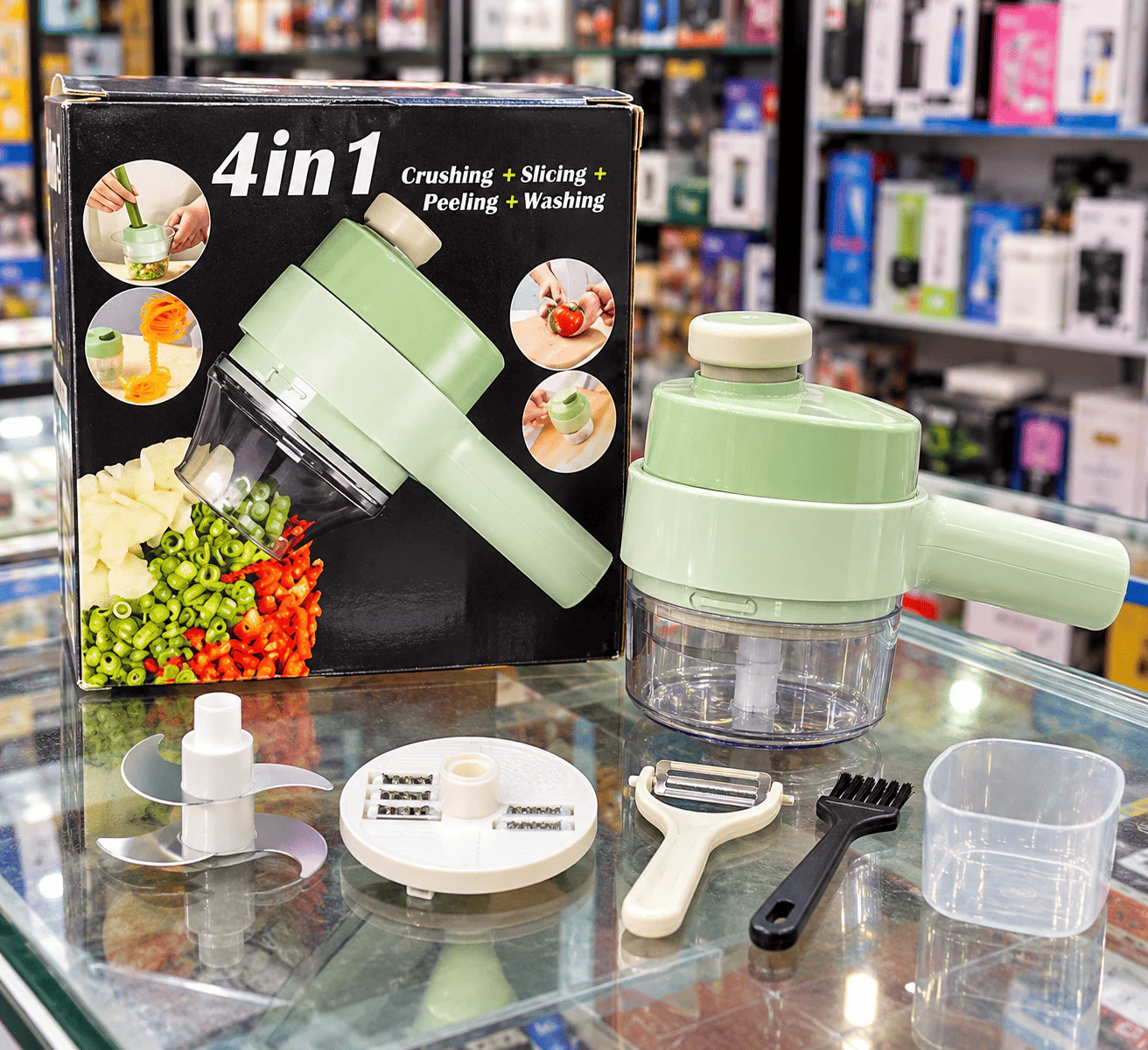 4-in-1 Electric Vegetable Cutter, Slicer & Food Prep Tool
